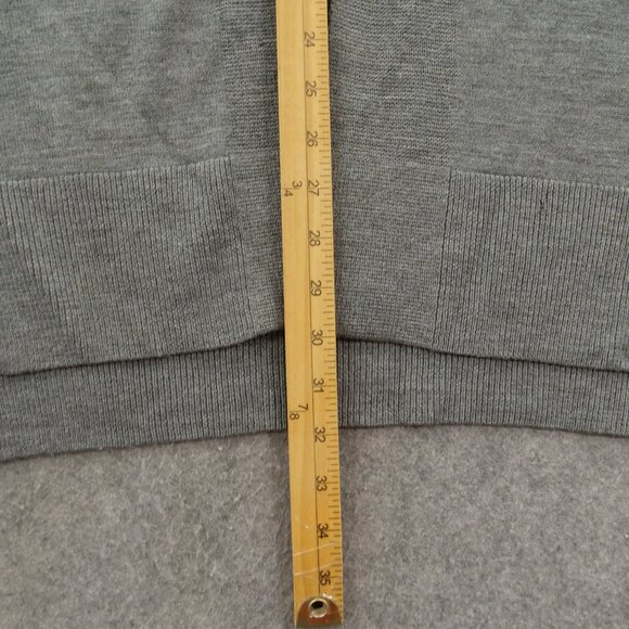 AX Armani Exchange Cardigan Sweater Womens Medium Gray Wool Leather - Picture 7 of 16